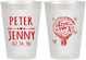 Personalized Wedding 8 oz Frosted Cups - Love In Air Hot Air Balloon | 210