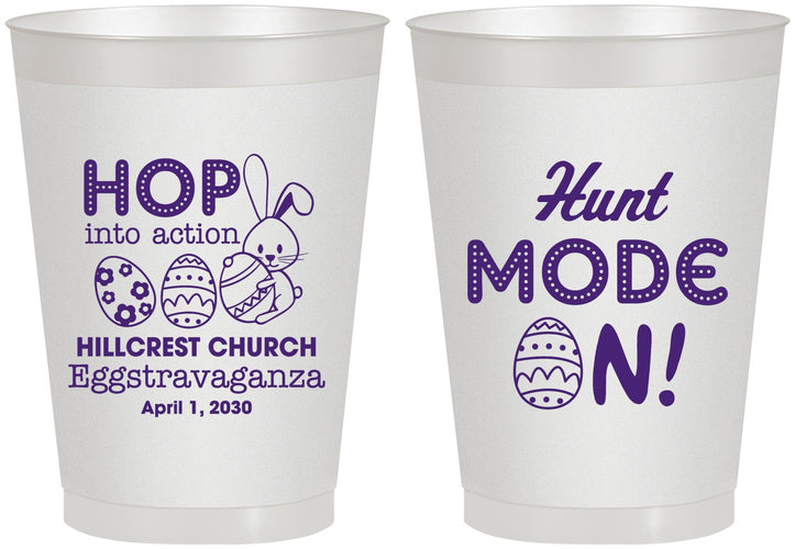 Personalized Easter 8 oz Frosted Cups - Hunt Mode On Bunny | 210000