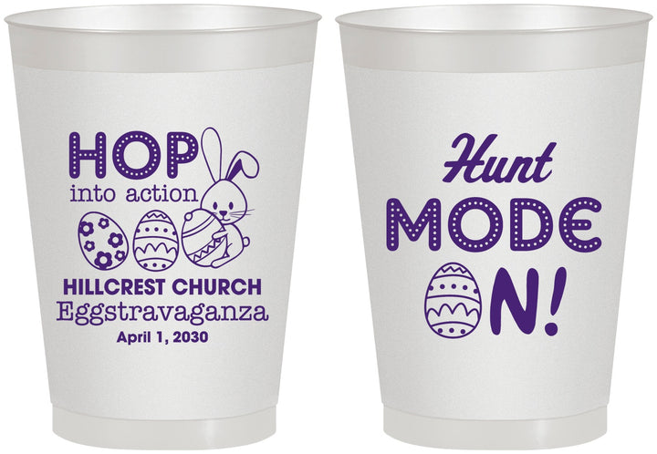 Personalized Easter 8 oz Frosted Cups - Hunt Mode On Bunny | 210000