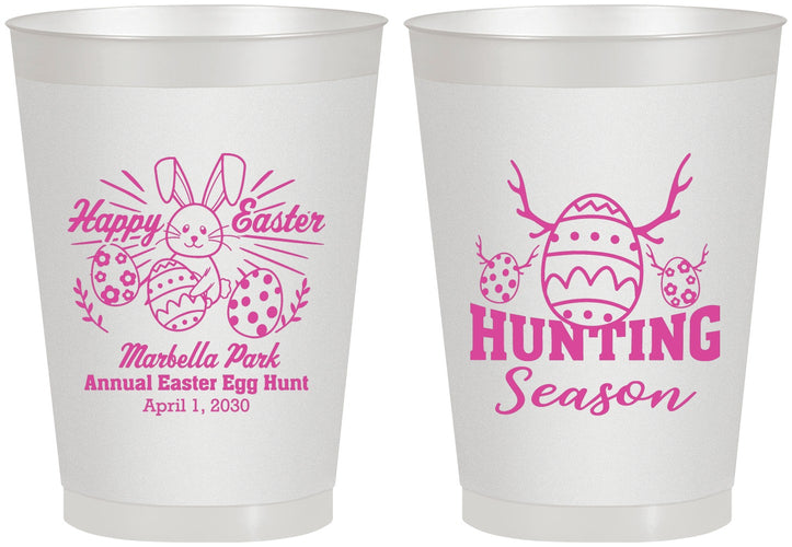 Personalized Easter 8 oz Frosted Cups - Bunny Egg Hunt | 210003