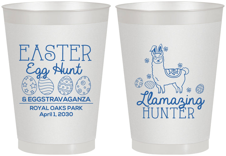 Personalized Easter 8 oz Frosted Cups - Llama Eggs | 210009