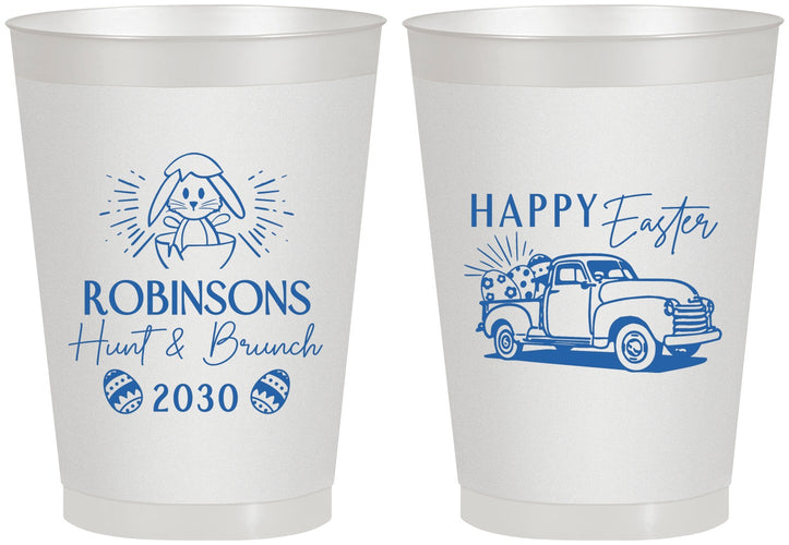 Personalized Easter 8 oz Frosted Cups - Hunt And Brunch Bunny | 210013