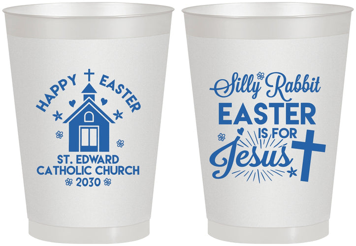 Personalized Easter 8 oz Frosted Cups - Silly Rabbit | 210025