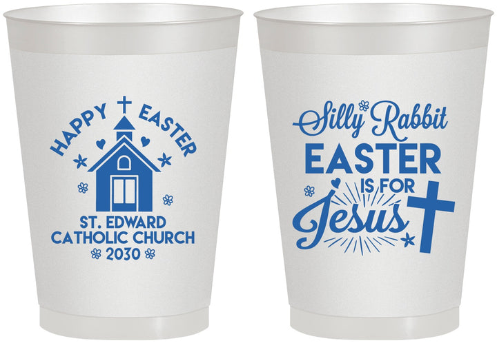 Personalized Easter 8 oz Frosted Cups - Silly Rabbit | 210025