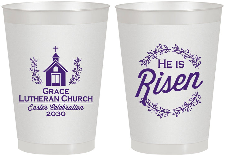Personalized Easter 8 oz Frosted Cups - He Is Risen | 210026