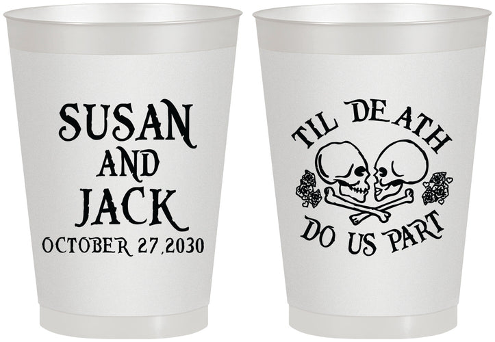 Personalized Wedding 8 oz Frosted Cups - Til Death Do Us Part | 213