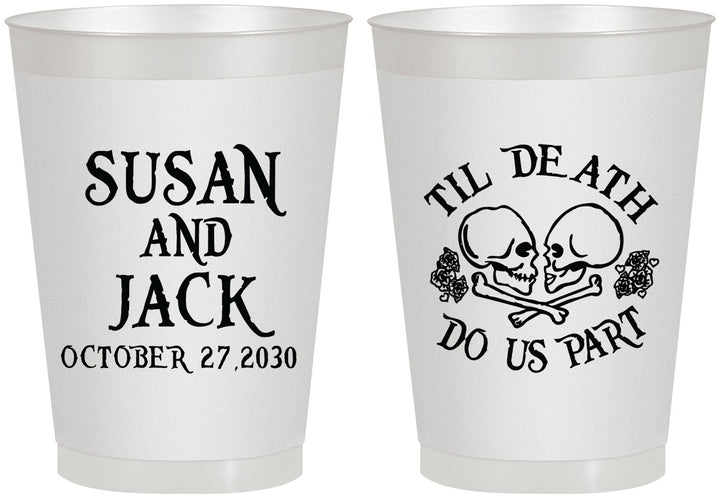 Personalized Wedding 8 oz Frosted Cups - Til Death Do Us Part | 213