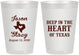 Personalized Wedding 8 oz Frosted Cups - Deep In The Heart Of Texas | 214