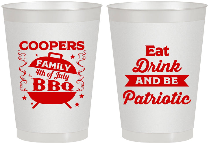 Personalized 4th Of July 8 oz Frosted Cups - Eat Drink Patriotic | 220002