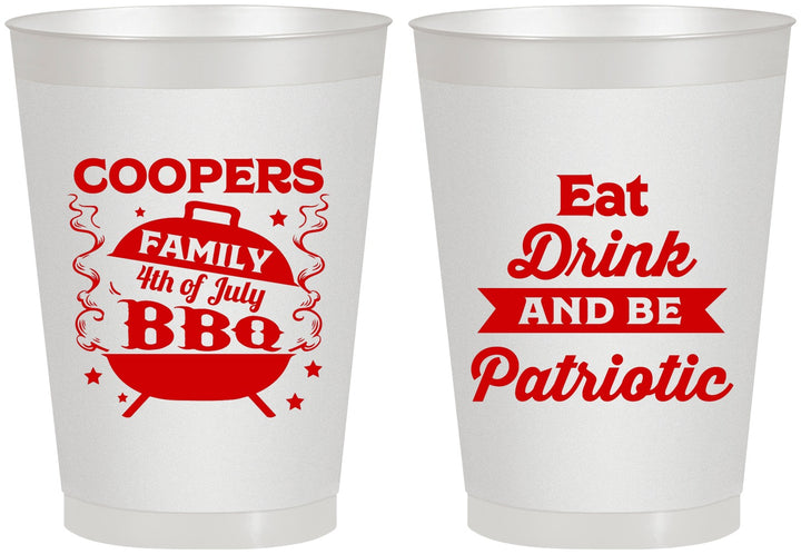 Personalized 4th Of July 8 oz Frosted Cups - Eat Drink Patriotic | 220002