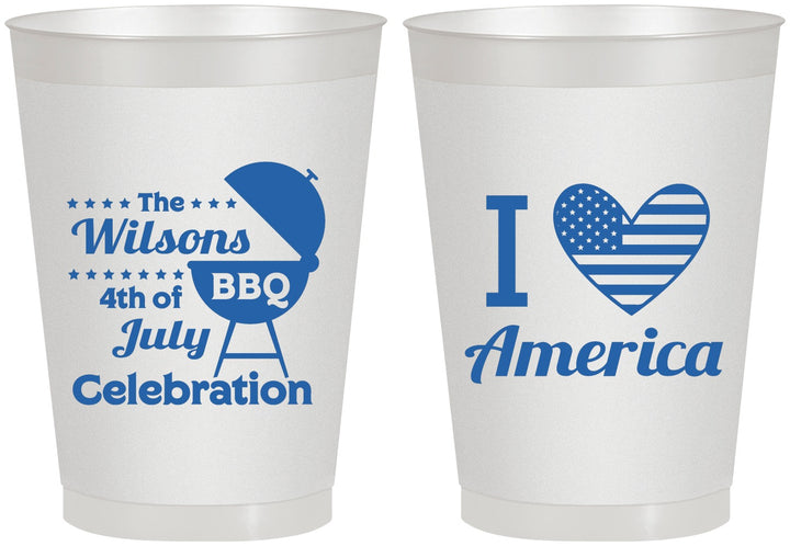 Personalized 4th Of July 8 oz Frosted Cups - Barbecue Bbq | 220007