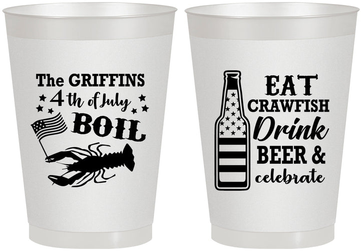 Personalized 4th Of July 8 oz Frosted Cups - Crawfish Boil | 220012