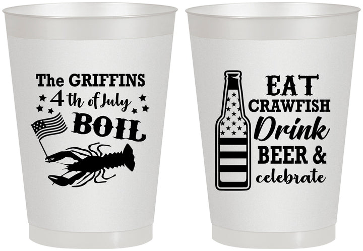 Personalized 4th Of July 8 oz Frosted Cups - Crawfish Boil | 220012