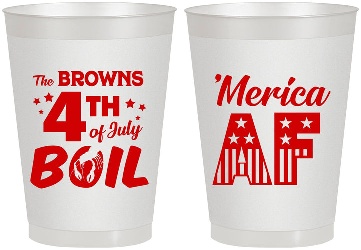 Personalized 4th Of July 8 oz Frosted Cups - Merica Af | 220014