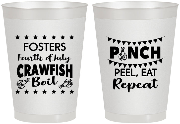 Personalized 4th Of July 8 oz Frosted Cups - Crawfish Boil | 220016