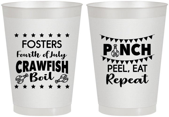 Personalized 4th Of July 8 oz Frosted Cups - Crawfish Boil | 220016