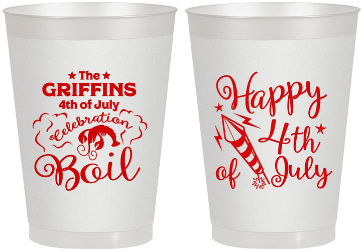 Personalized 4th Of July 8 oz Frosted Cups - Crawfish Boil | 220018