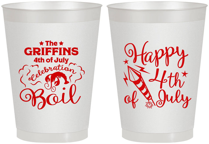 Personalized 4th Of July 8 oz Frosted Cups - Crawfish Boil | 220018