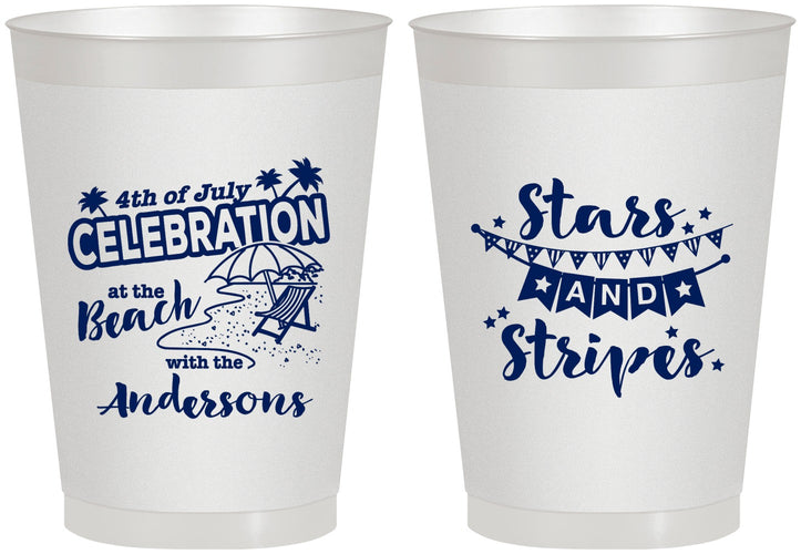 Personalized 4th Of July 8 oz Frosted Cups - Fireworks | 220021