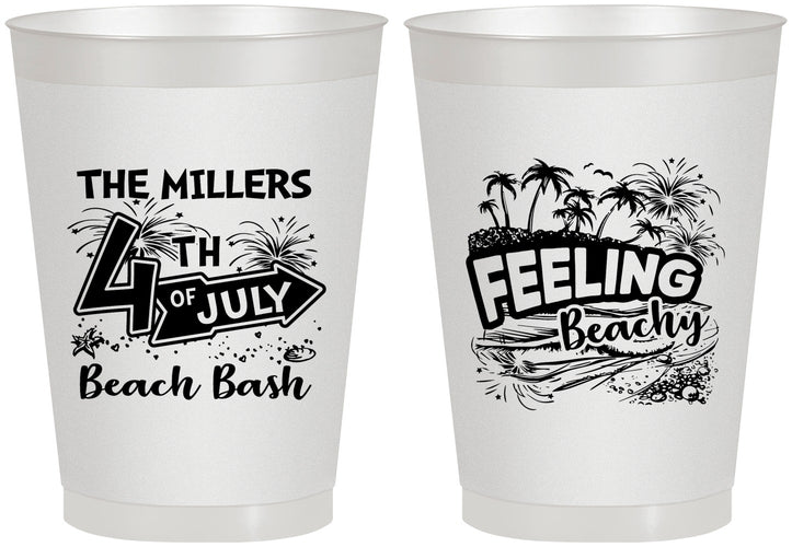 Personalized 4th Of July 8 oz Frosted Cups - Feeling Beachy | 220024