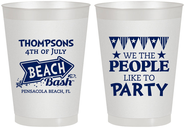 Personalized 4th Of July 8 oz Frosted Cups - We The People | 220025