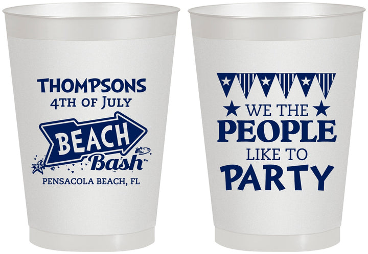 Personalized 4th Of July 8 oz Frosted Cups - We The People | 220025