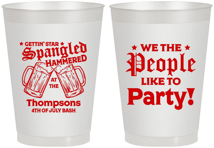 Personalized 4th Of July 8 oz Frosted Cups - We The People | 220030