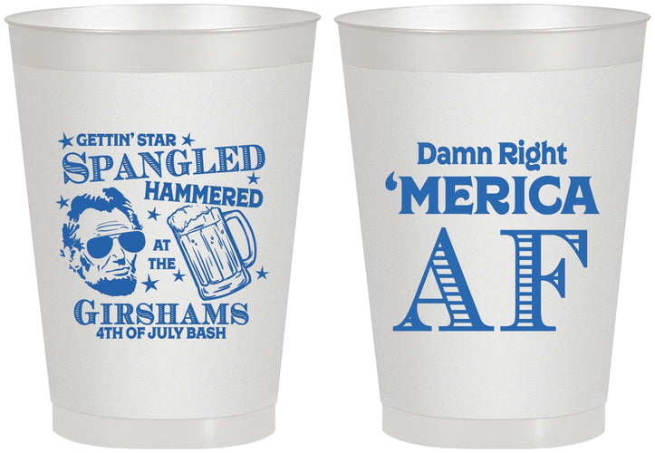 Personalized 4th Of July 8 oz Frosted Cups - Merica Af | 220031