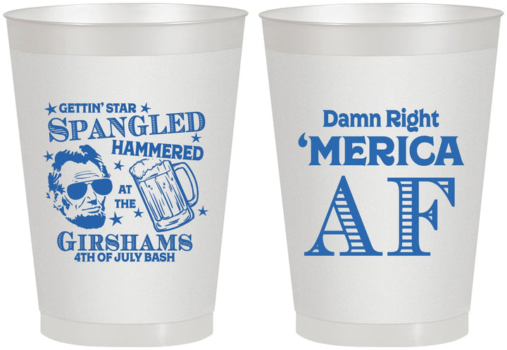Personalized 4th Of July 8 oz Frosted Cups - Merica Af | 220031