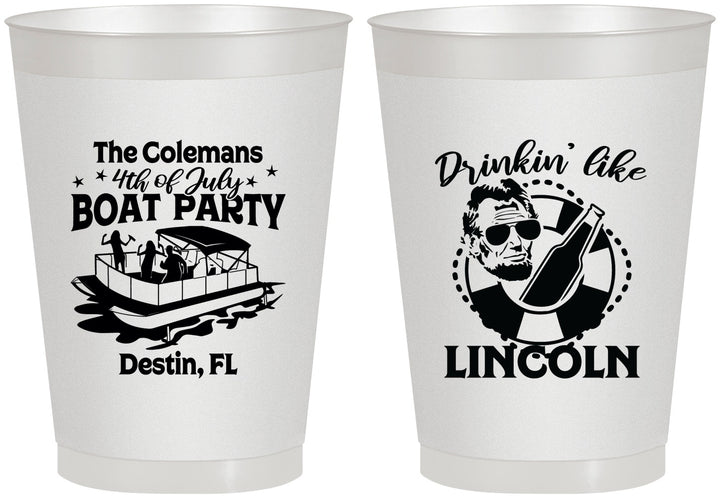 Personalized 4th Of July 8 oz Frosted Cups - Drinkin Like Lincoln | 220032