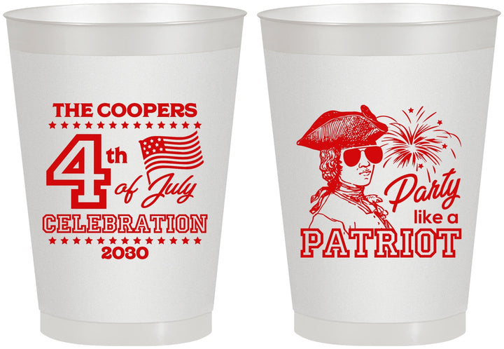 Personalized 4th Of July 8 oz Frosted Cups - Patriot | 220038