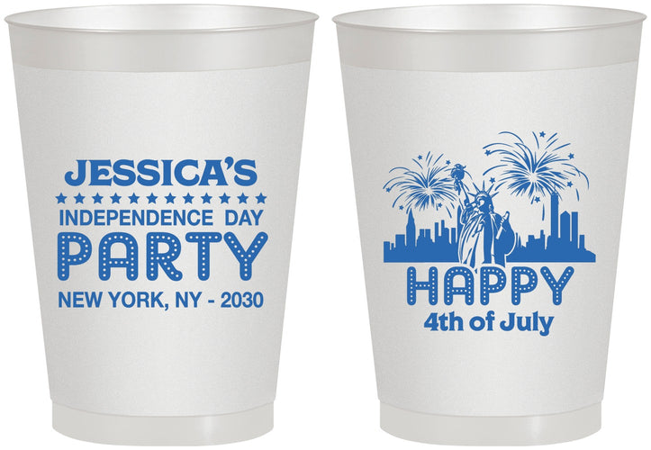 Personalized 4th Of July 8 oz Frosted Cups - New York | 220039