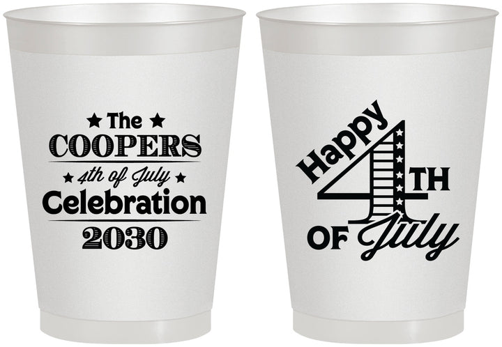 Personalized 4th Of July 8 oz Frosted Cups - Independence Day | 220040