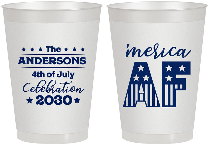 Personalized 4th Of July 8 oz Frosted Cups - Merica Af | 220041