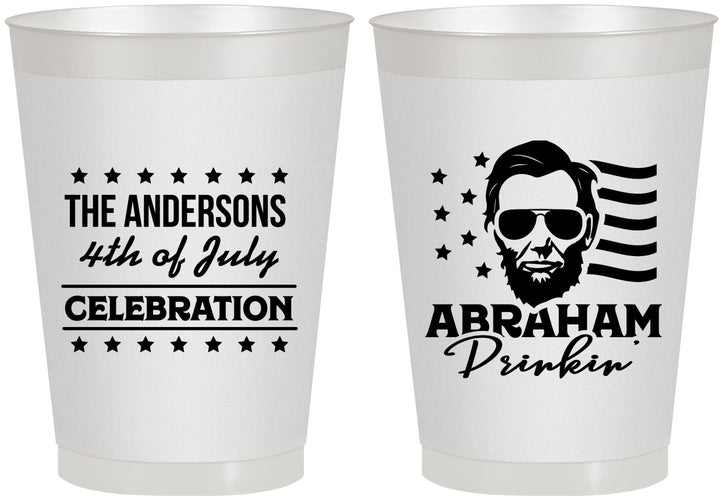 Personalized 4th Of July 8 oz Frosted Cups - Abraham Drinkin | 220044