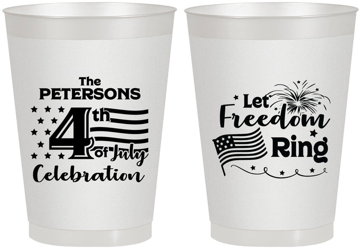 Personalized 4th Of July 8 oz Frosted Cups - Fireworks | 220048