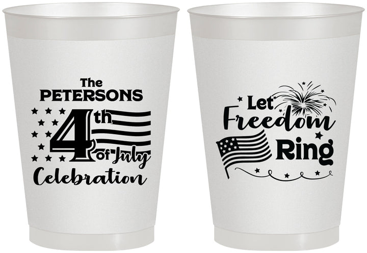 Personalized 4th Of July 8 oz Frosted Cups - Fireworks | 220048