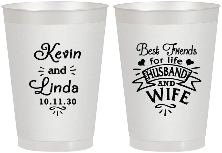 Personalized Wedding 8 oz Frosted Cups - Best Friends | 221