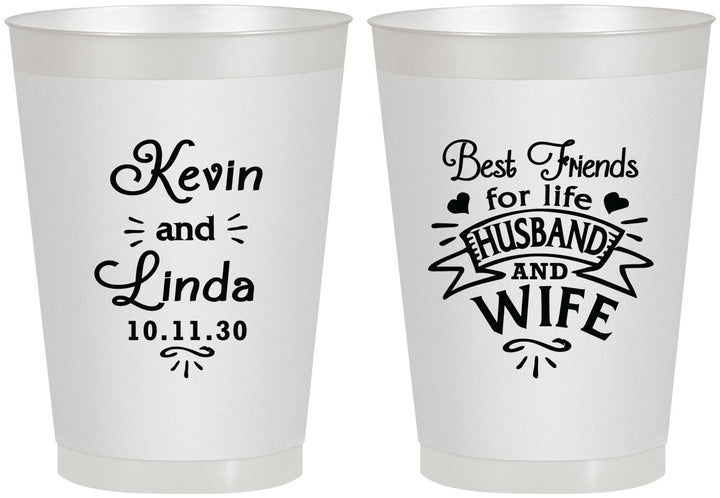 Personalized Wedding 8 oz Frosted Cups - Best Friends | 221