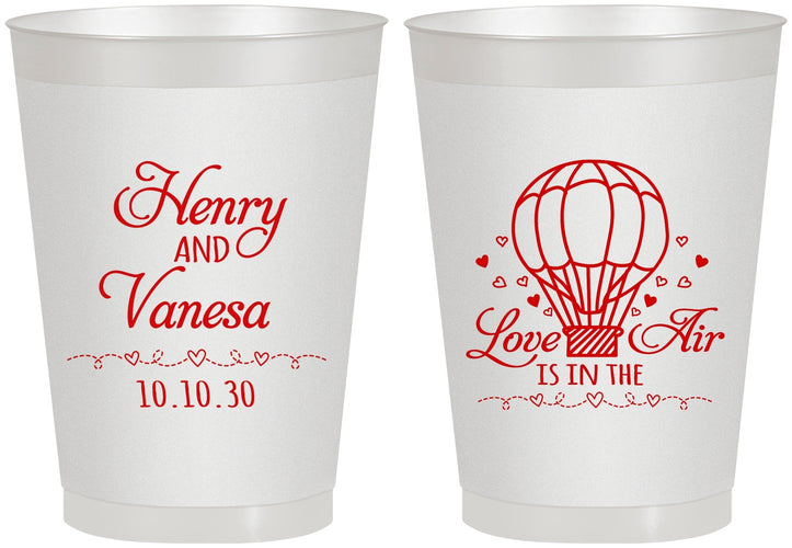 Personalized Wedding 8 oz Frosted Cups - Hot Air Balloon | 225