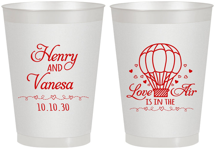 Personalized Wedding 8 oz Frosted Cups - Hot Air Balloon | 225