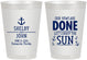 Personalized Wedding 8 oz Frosted Cups - Vows Are Done Nautical | 228
