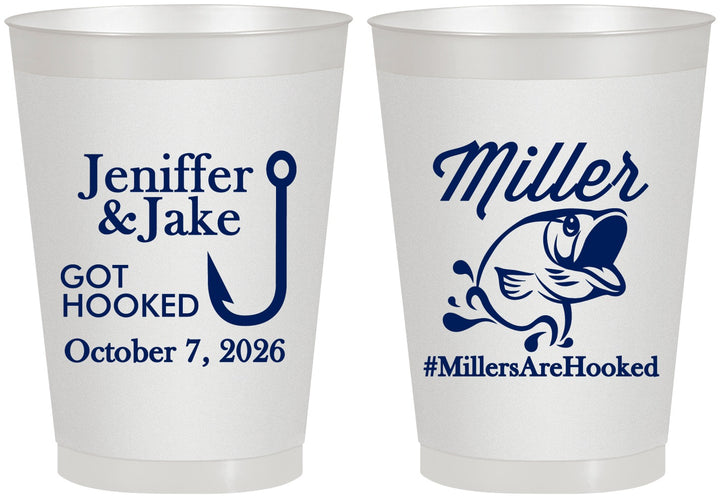 Personalized Wedding 8 oz Frosted Cups - Got Hook Fish | 230