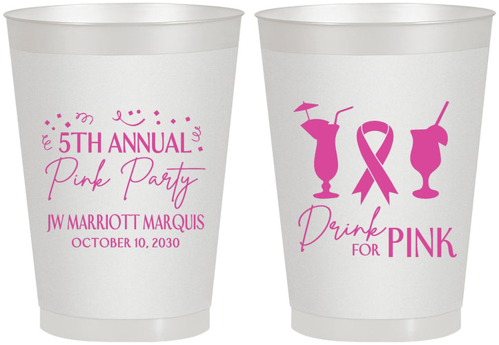 Personalized Awareness 8 oz Frosted Cups - Drink For Pink | 230001