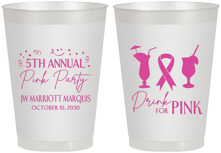 Personalized Awareness 8 oz Frosted Cups - Drink For Pink | 230001