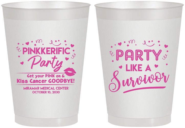 Personalized Awareness 8 oz Frosted Cups - Party Like A Survivor | 230003