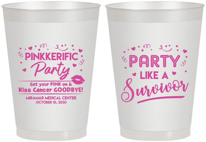 Personalized Awareness 8 oz Frosted Cups - Party Like A Survivor | 230003