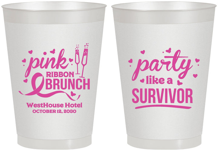 Personalized Awareness 8 oz Frosted Cups - Party Like A Survivor | 230005