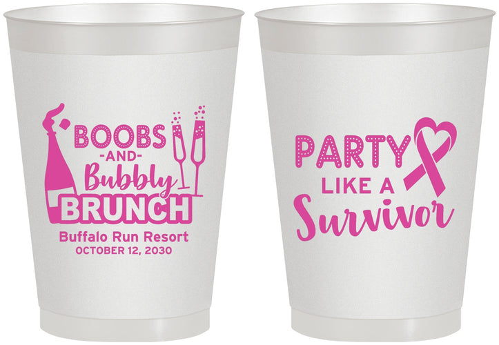 Personalized Awareness 8 oz Frosted Cups - Party Like A Survivor | 230006