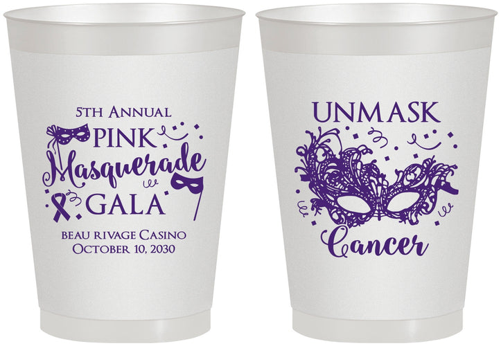 Personalized Awareness 8 oz Frosted Cups - Masquerade | 230008